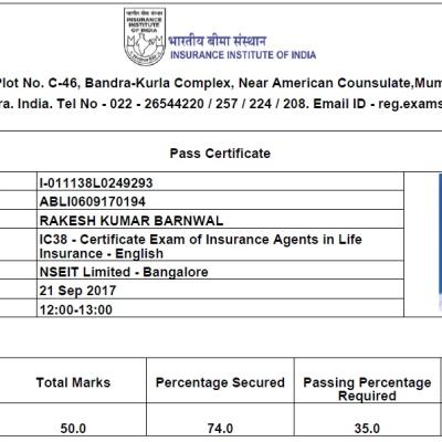 Irda Ic38 Certificate Exam Of Insurance Agents In Life Insurancee88fcec1 D532 A5a9 1bc4 963d4ae05f2a