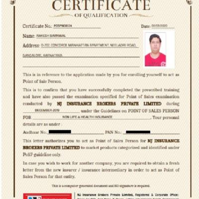 Nj Wealth Posp Non Life General Insurance Distributor Certificate119bb656 4e8c 281b 3de2 2847836559ff